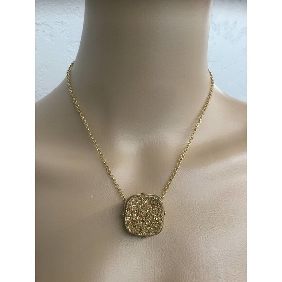 Marcia Moran Gold Druzy Necklace - Picture 1 of 6